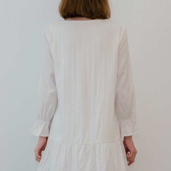 Flounce Sleeve Tie Neck Mini Dress - Picture 5 of 5